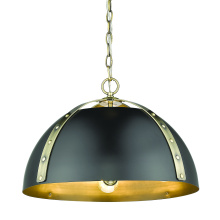 Golden Canada 6928-3P AB-BLK - Golden Lighting Aldrich 3-light Pendant in Aged Brass